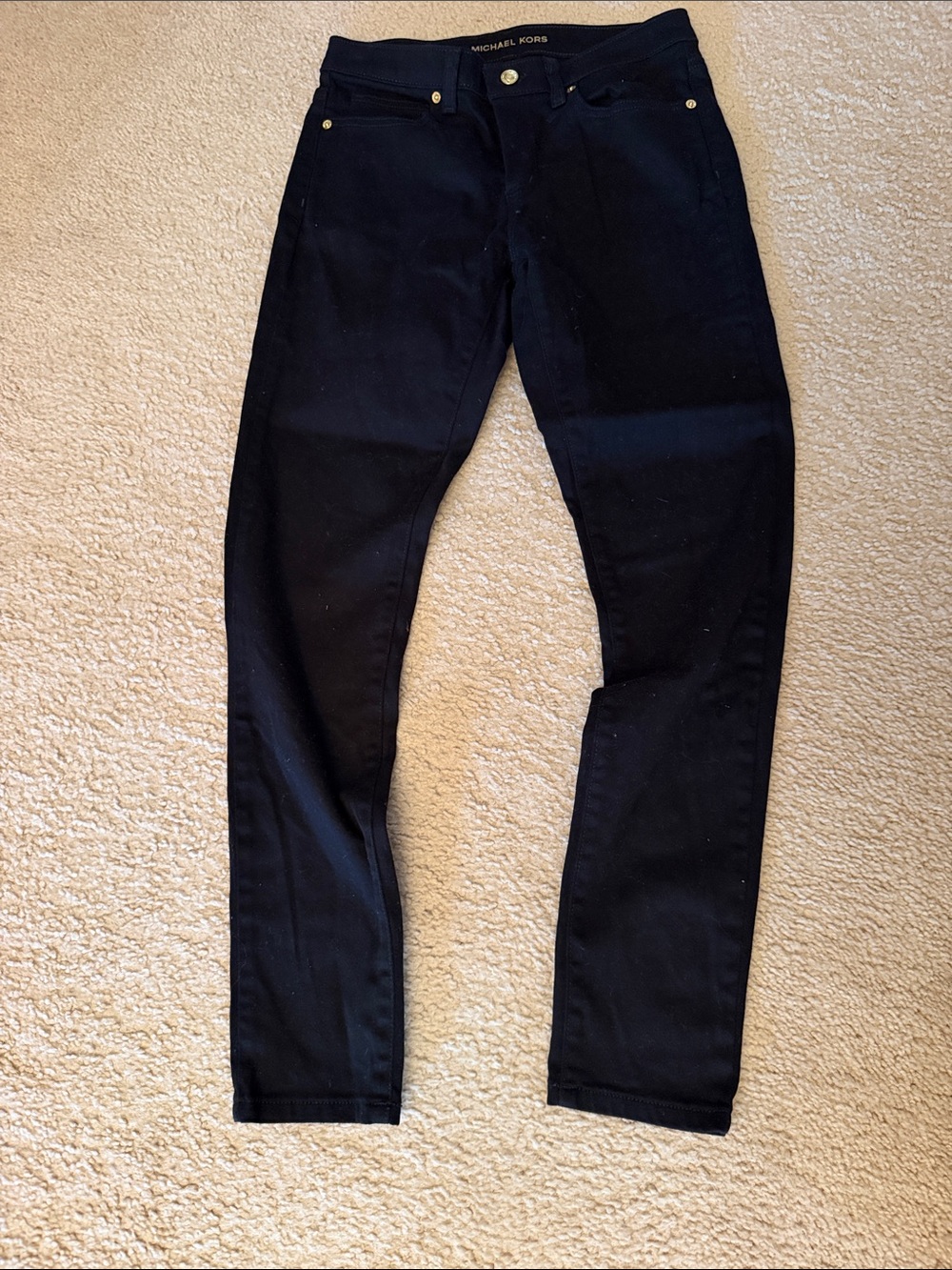 Michael Kors Women's Black Slim Jeans with Gold Hardware